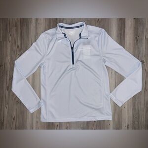Vineyard Vines Boys Sankaty Quarter-Zip Long Sleeve Size L Large 16 Blue White